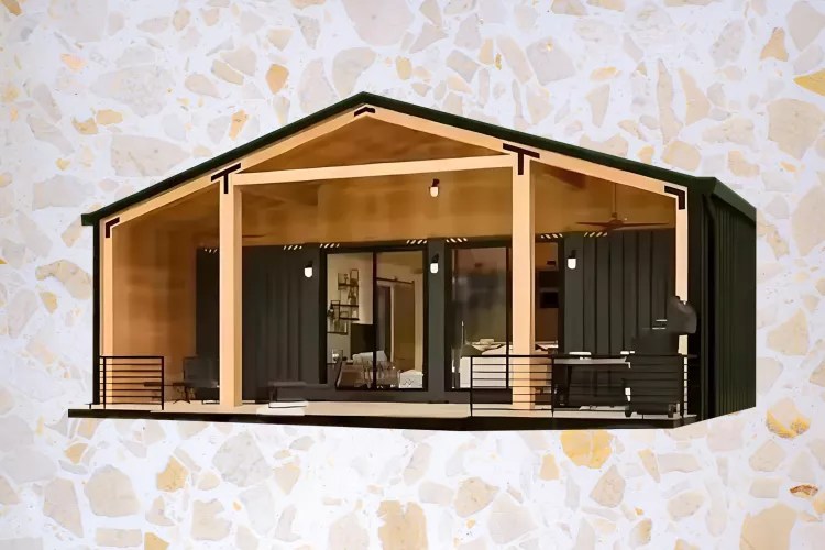 Amazon Has a Farmhouse-inspired Tiny House With a Front Porch, Solar Panels, and Lots of Windows for Under&nbsp;$11K